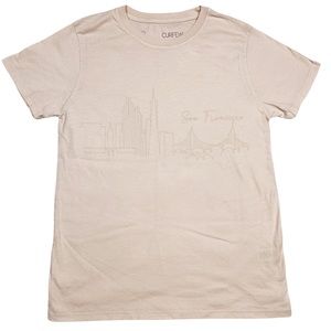 No Curfew San Francisco Skyline Crewneck Graphic Short Sleeve T-Shirt Blush Sz S